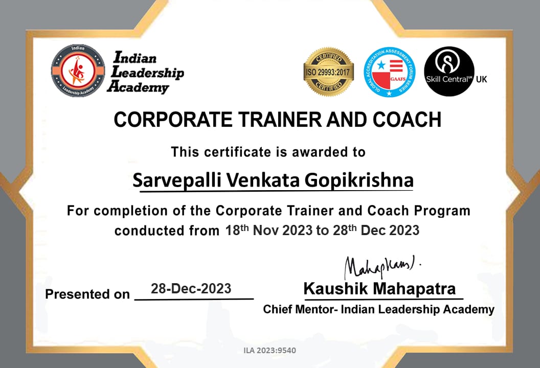 Corporate Trainer and Coach